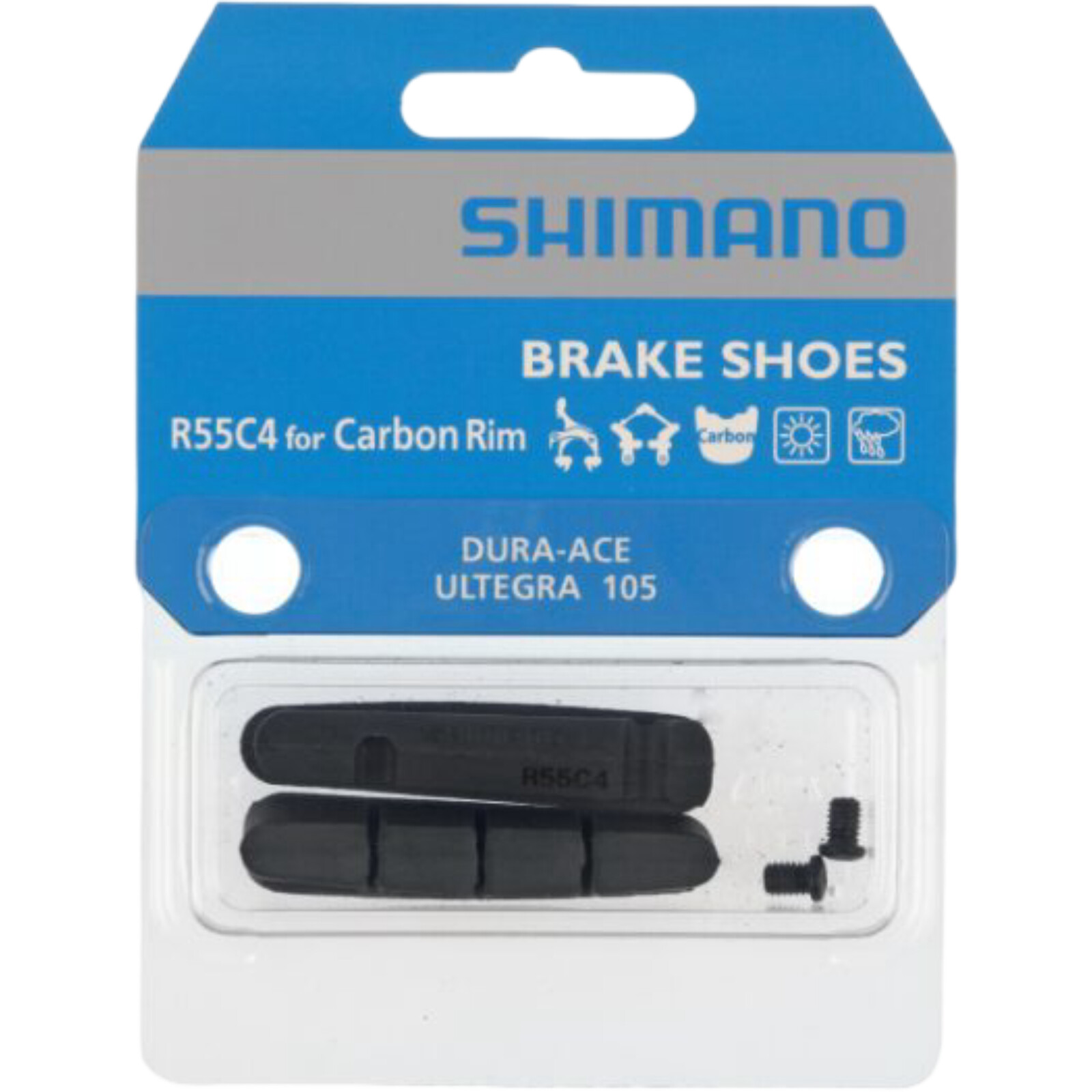 Shimano Fälgbromsbeläggsats R55C4 105/Ultegra/Dura-Ace, Kolfiber